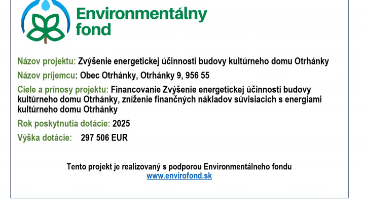 Aktuality / Informačná tabuľa pre dotáciu z EF na KD - foto
